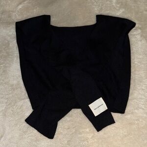 Elegant Black Knit Shaw/over the shoulder knit sweater